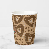 Holzbärenmuster Babydusche Braun-Papiertasse Pappbecher (Links)