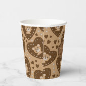 Holzbärenmuster Babydusche Braun-Papiertasse Pappbecher (Rechts)