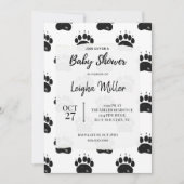 Holzbärenpaw Print Baby Dusche Einladung (Vorderseite)