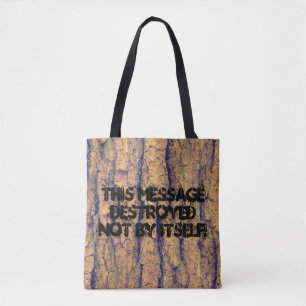 HOLZBARK nahtloses Muster + Ihre Ideen Tasche