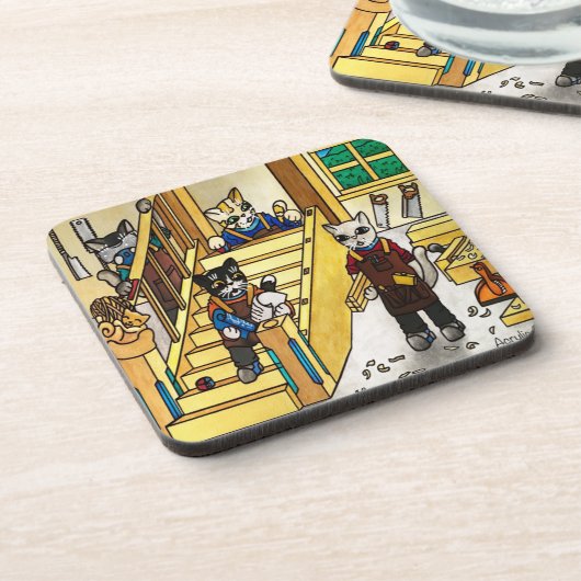 Holzbaukästen Katzenkuchen Getränkeuntersetzer (Linke Seite)