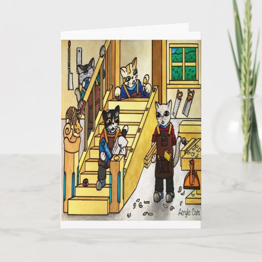 Holzbaukästen Katzenkuchen Karte (Vorderseite)