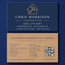 Holzbaukonstruktion Navy Blau Gold QR-Code