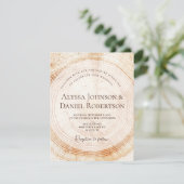 Holzbaum Barkings Einzigartige rustikale Hochzeit Einladung (Stehend Vorderseite)