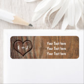 Holzbaum geschnitztes Herz rustikale Adressetikett (Insitu)