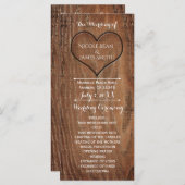 Holzbaum im Herzen Rustikales Hochzeitsprogramm Programm (Vorne/Hinten)