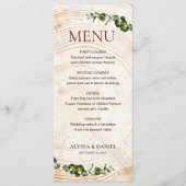 Holzbaum Rinde Grüne Blätter Blattwerk Mahlzeiten  Menükarte (Vorderseite)