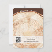 Holzbaum Rinde Rustic Wedding QR Code Einladung (Rückseite)