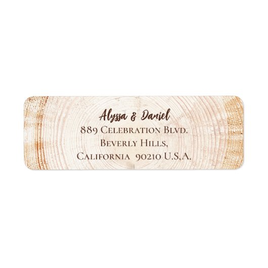 Holzbaum Rinde rustikale Hochzeit Custom Script (Vorne)