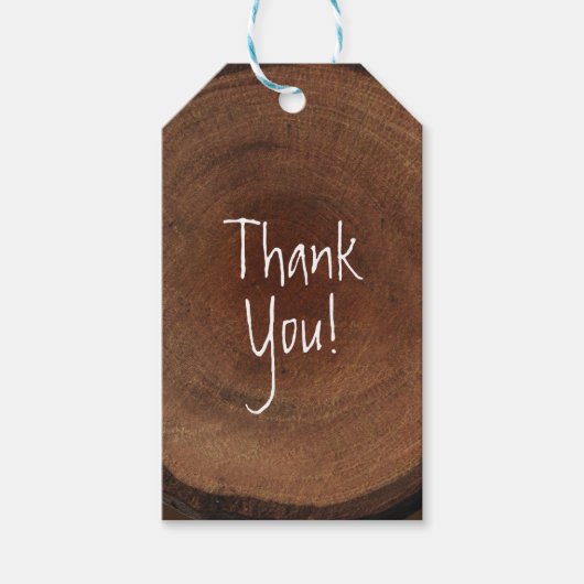 Holzbaum Trunk Barke Rustikales Land Hochzeitsguns Geschenkanhänger (Vorderseite)