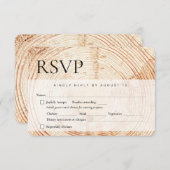 Holzbaumbellen rustikale Hochzeitspausen RSVP Karte (Vorne/Hinten)