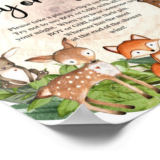 Holzbaumholz nicht JA oder MÄDCHEN Poster (Ecke)