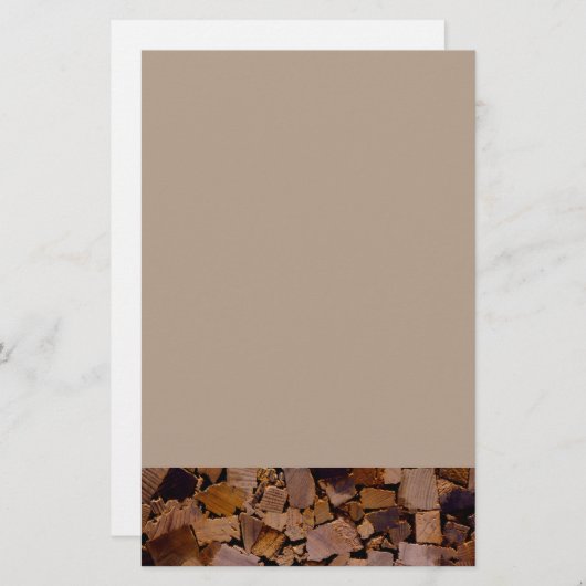 Holzbaumholz rustikales Holzbaumholzmuster Briefpapier (Vorne/Hinten)