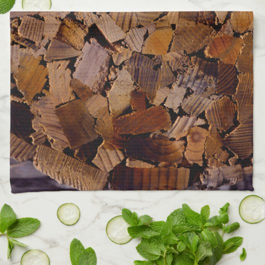 Holzbaumholz rustikales Holzbaumholzmuster Geschirrtuch (Gefaltet)