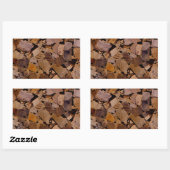 Holzbaumholz rustikales Holzbaumholzmuster Rechteckiger Aufkleber (Blatt)