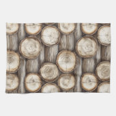 Holzbaumhütte Weihnachten Geschirrtuch (Horizontal)