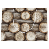Holzbaumhütte Weihnachten Große Geschenktüte (Vorderseite)