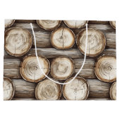 Holzbaumhütte Weihnachten Große Geschenktüte (Rückseite)