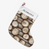 Holzbaumhütte Weihnachten Großer Weihnachtsstrumpf (Vorderansicht (hängend))