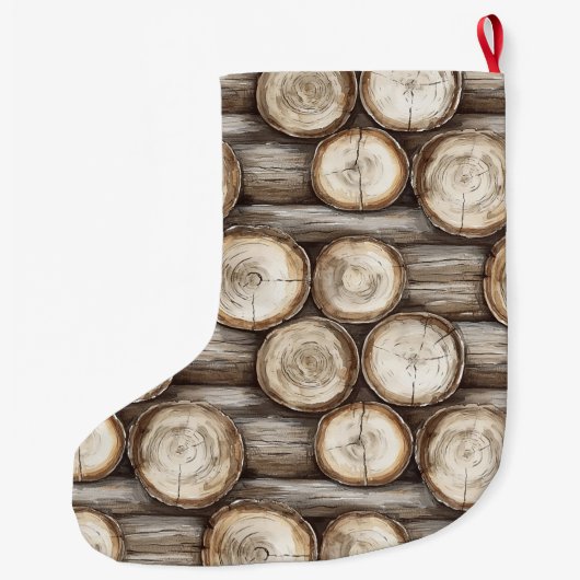 Holzbaumhütte Weihnachten Großer Weihnachtsstrumpf (Rückseite)