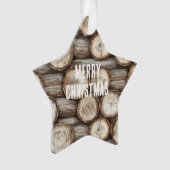 Holzbaumhütte Weihnachten Ornament (Vorderseite)