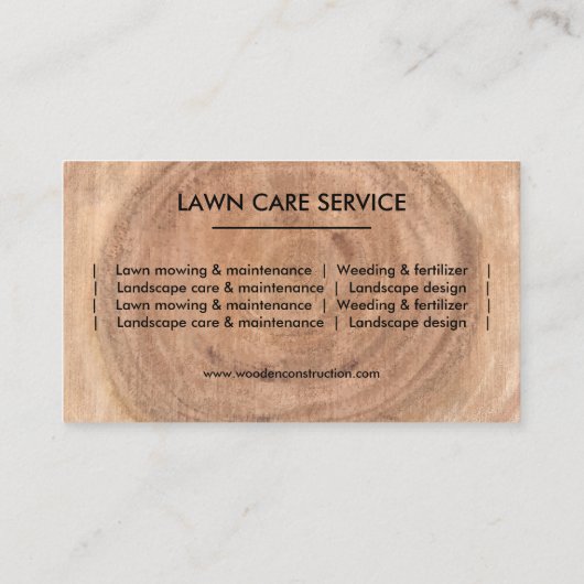 Holzbaumöbel Visitenkarte (Rückseite)