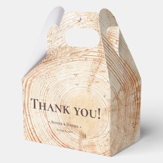Holzbaumrinde Ringe Texture Custom Rustic Wedding Geschenkschachtel (Vorderseite)