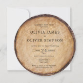 Holzbaumstumpf-Hochzeit aus Foto Einladung (Vorderseite)