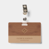 Holzbauweise in braun und beige ausweis (Rückseite mit Clip)
