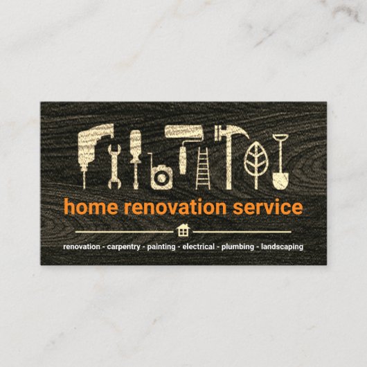 Holzbauwerkzeuge Visitenkarte (Vorderseite)