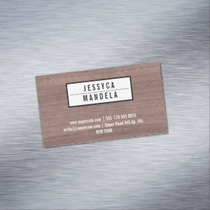Holzbearbeiter mit Haselholz Magnetische Visitenkarte