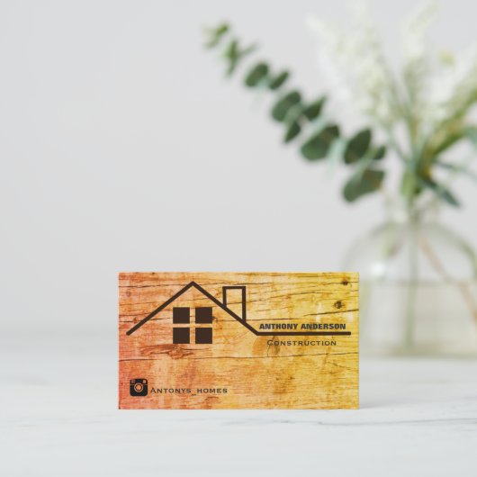 Holzbearbeitung und Baugewerbe für Tischlererzeugn Visitenkarte (Stehend Vorderseite)