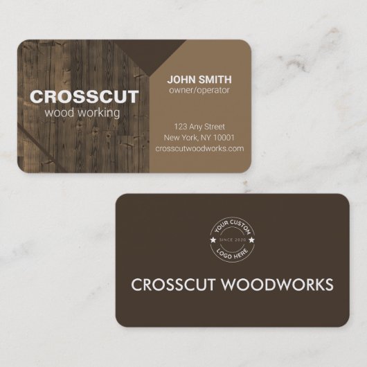 Holzbearbeitung Visitenkarte (Vorne/Hinten)