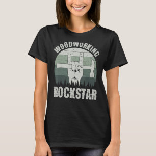 Holzbearbeitungs-Rockstar, lustiger Zimmermann Pap T-Shirt