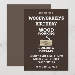 Holzbearbeitungshammer Woodworker Birthday Woodwor Einladung