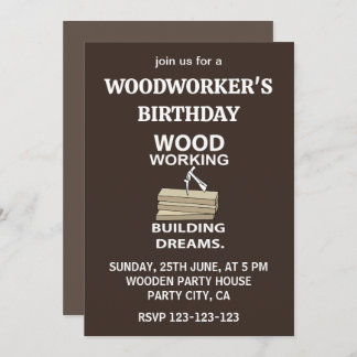 Holzbearbeitungshammer Woodworker Birthday Woodwor Einladung