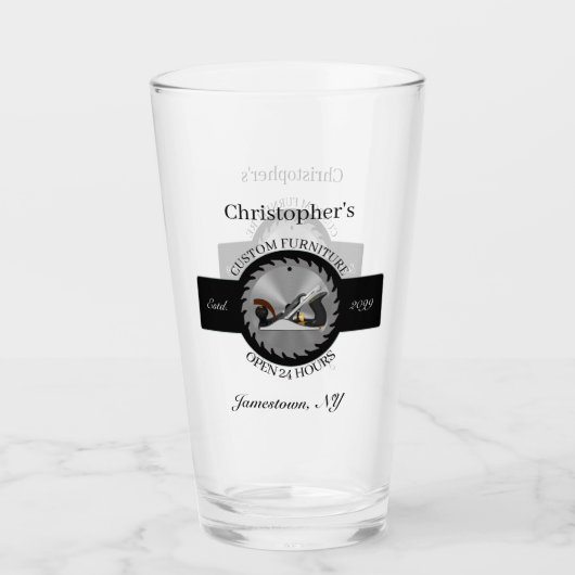 Holzbearbeitungssäge Blade Flugzeug Trinkbehälter Glas (Vorderseite)