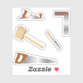 Holzbearbeitungswerkzeuge Aufkleber (Blatt)