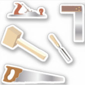 Holzbearbeitungswerkzeuge Aufkleber (Vorderseite)