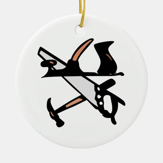 Holzbearbeitungswerkzeuge Keramik Ornament (Vorne)