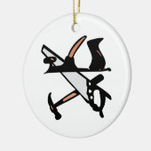 Holzbearbeitungswerkzeuge Keramik Ornament (Links)