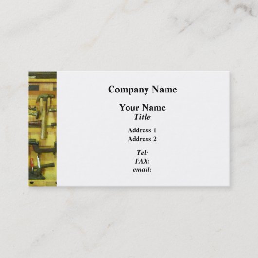 Holzbearbeitungswerkzeuge Visitenkarte (Vorderseite)