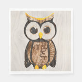 Holzbecher - Eule - Wood Owl Serviette (Vorderseite)