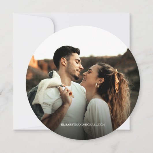 Holzbellen Rustikale Hochzeit Speichern Sie das Da Einladung (Rückseite)