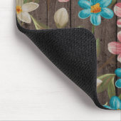 Holzbild mit Blume mit benutzerdefiniertem Mauskli Mousepad (Ecke)