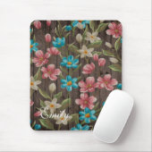 Holzbild mit Blume mit benutzerdefiniertem Mauskli Mousepad (Mit Mouse)