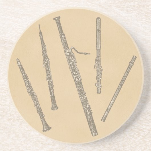 Holzblasinstrument-Instrument-alte Untersetzer (Vorne)