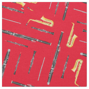 Holzblasinstrumente Musik Musiker Dekor Rot Stoff