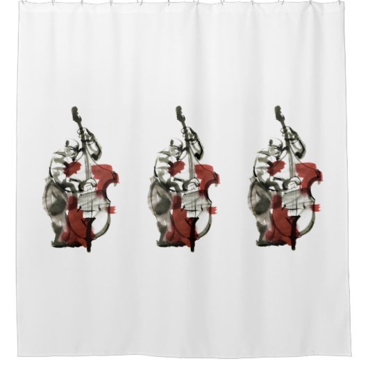 Holzblasspieler Duschvorhang (Vorderseite)