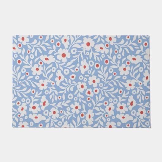 Holzblock-Blumenmuster Fußmatte (Vorderseite)